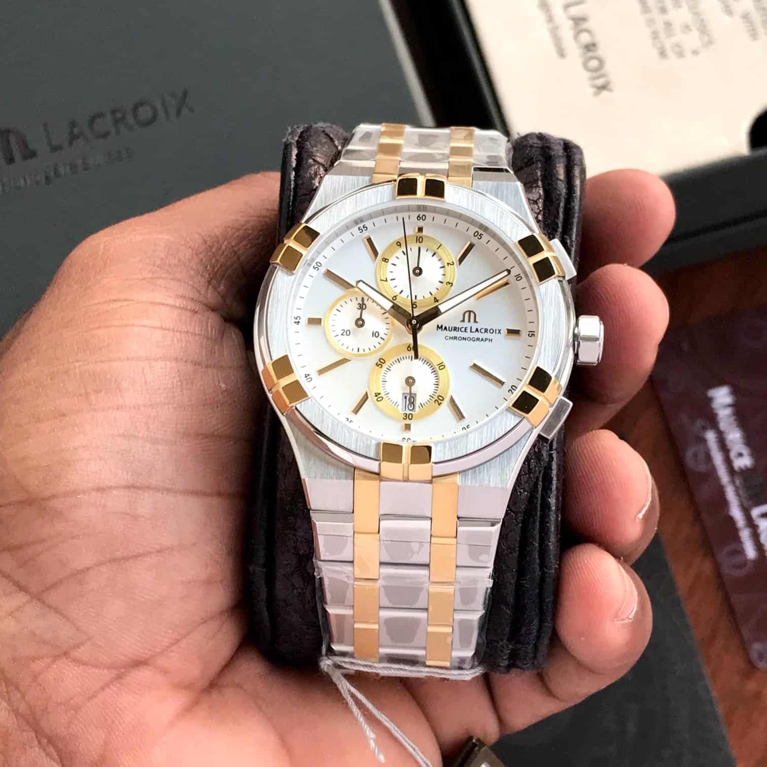 Maurice Lacroix Aikon Authentic Quartz Chronograph Two Tone Mens Watch - Image 7