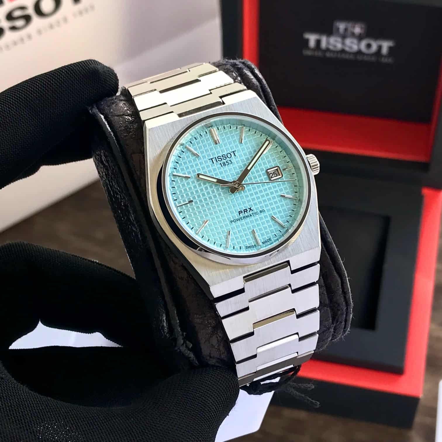 Tissot PRX Powermatic Japanese Tiffany Blue Dial Automatic Mens Watch - Image 5