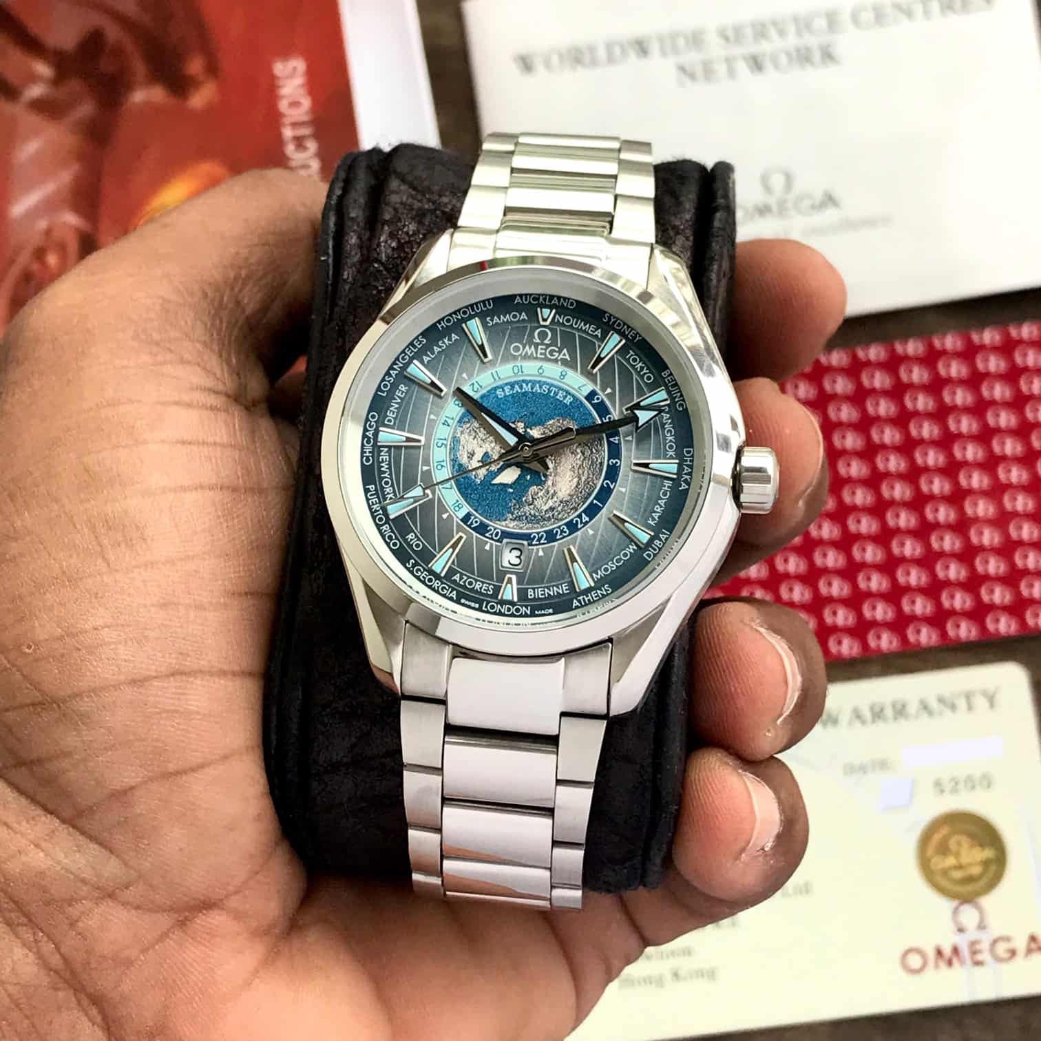 Omega Aqua Terra World Map Dial Seamaster Limited Edition – Imported Automatic Men's Watch - Image 3