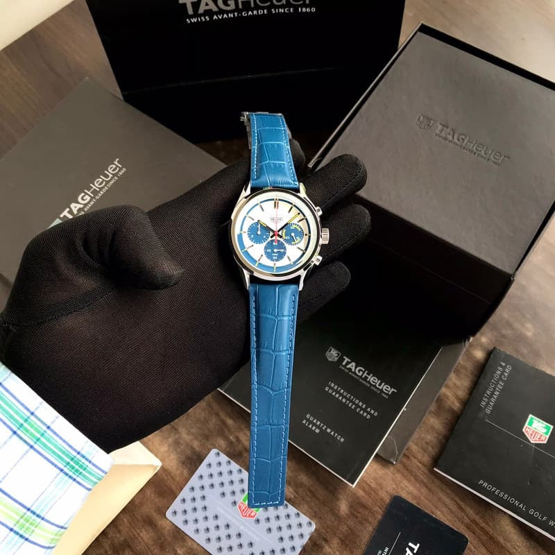 Tag Heuer Grand Carrera Blue Leather Strap Japanese Master Quality Men's Watch - Image 4