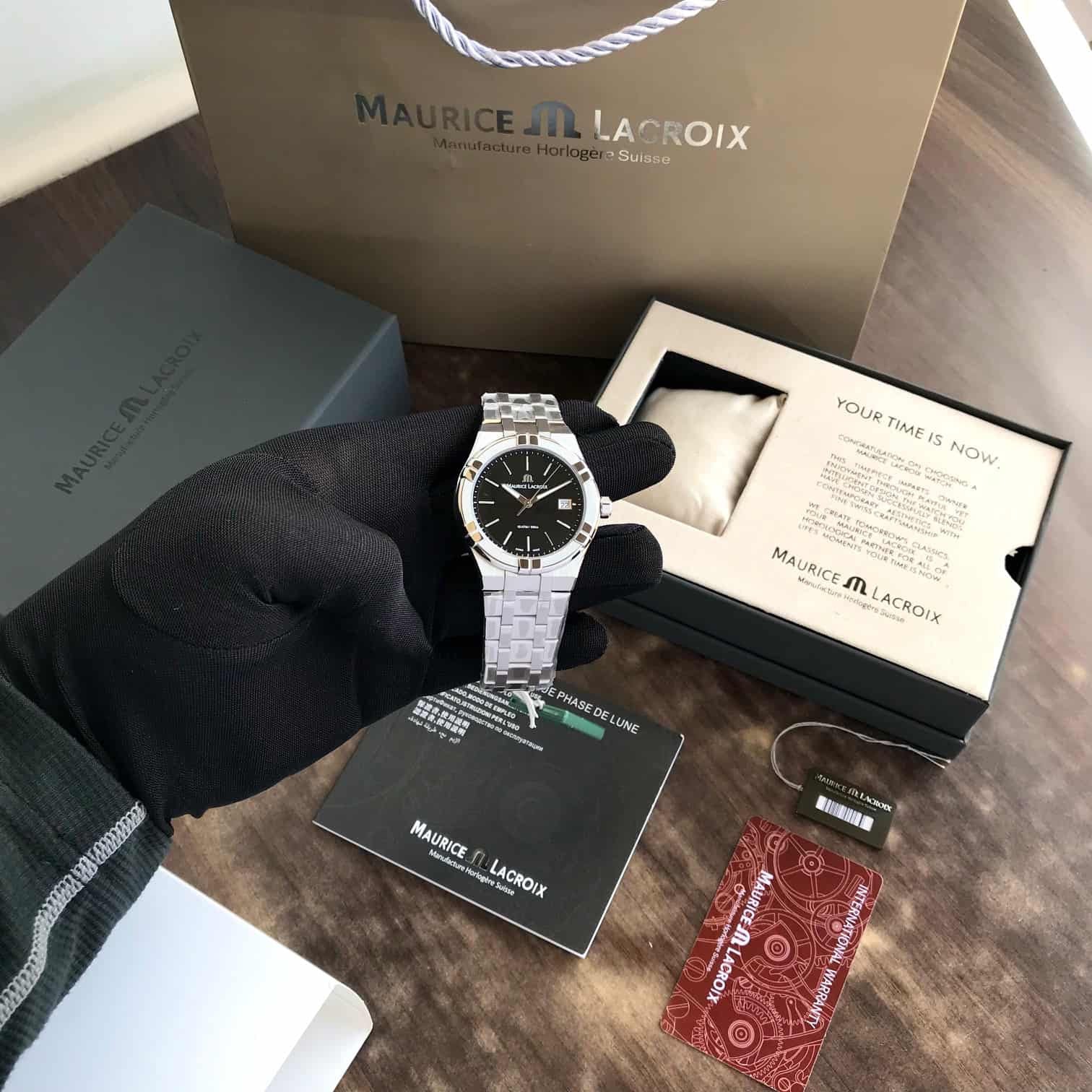 Maurice Lacroix Aikon Quartz 40mm Authentic Stainless Steel Black Dial - Image 6