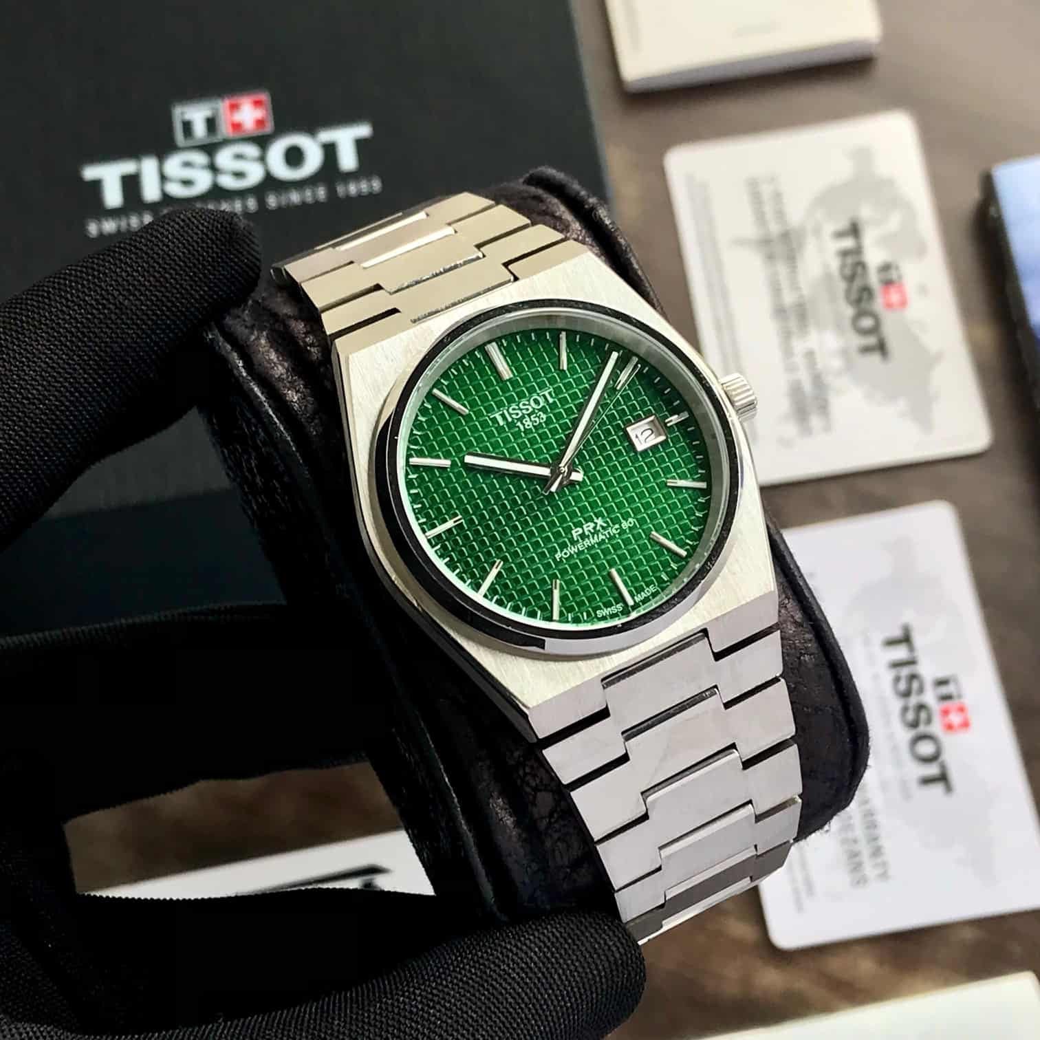 Tissot PRX Stainless Steel Green Dial Japanese Mens Watch - Image 5
