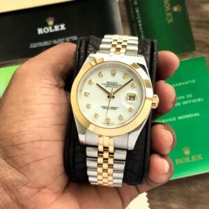 Rolex Date Just 41 Two Tone Jubli Chain White Dial Automatic Men's Watch