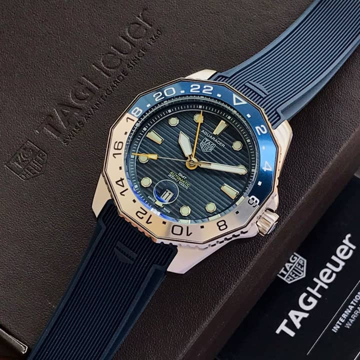 TAG Heuer Aquaracer Professional 300 GMT Blue Fiber Strap Automatic Mens Watch - Image 2