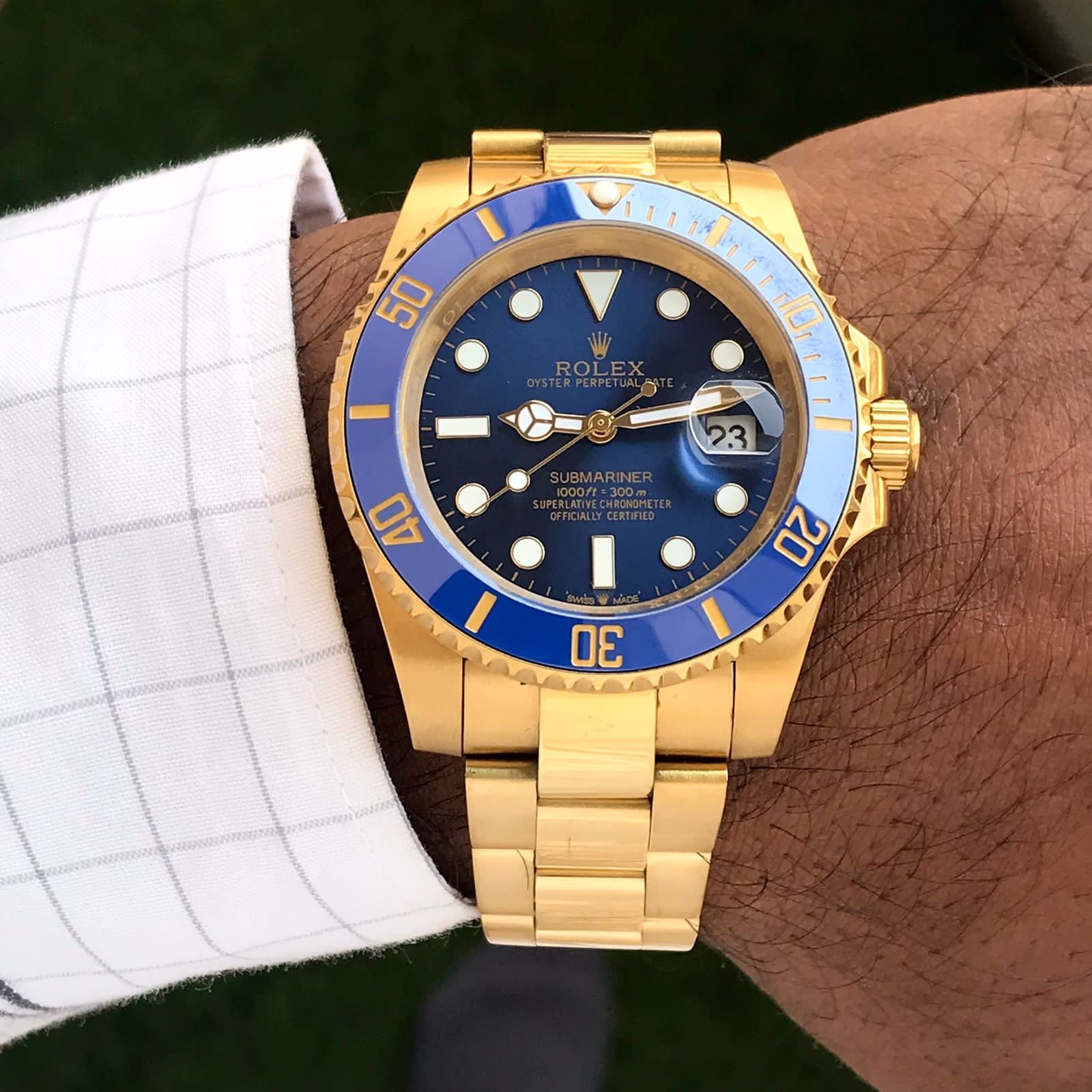 Rolex Submariner Full Gold & Blue Dial Japanese Master Quality Automatic Men's Watch - Image 2