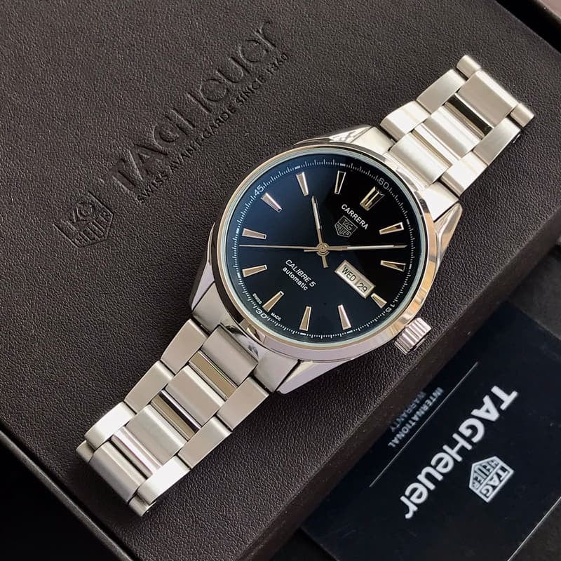 Tag Heuer Calibre 5 Stainless Steel Black Dial Automatic Master Quality Mens Watch - Image 2