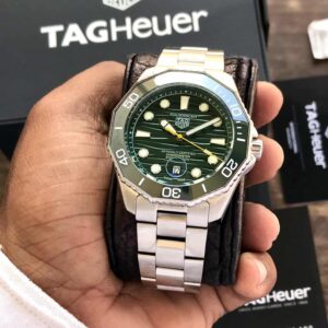 Tag Heuer Aquaracer Silver Green Dial Japanese Automatic Men's Watch
