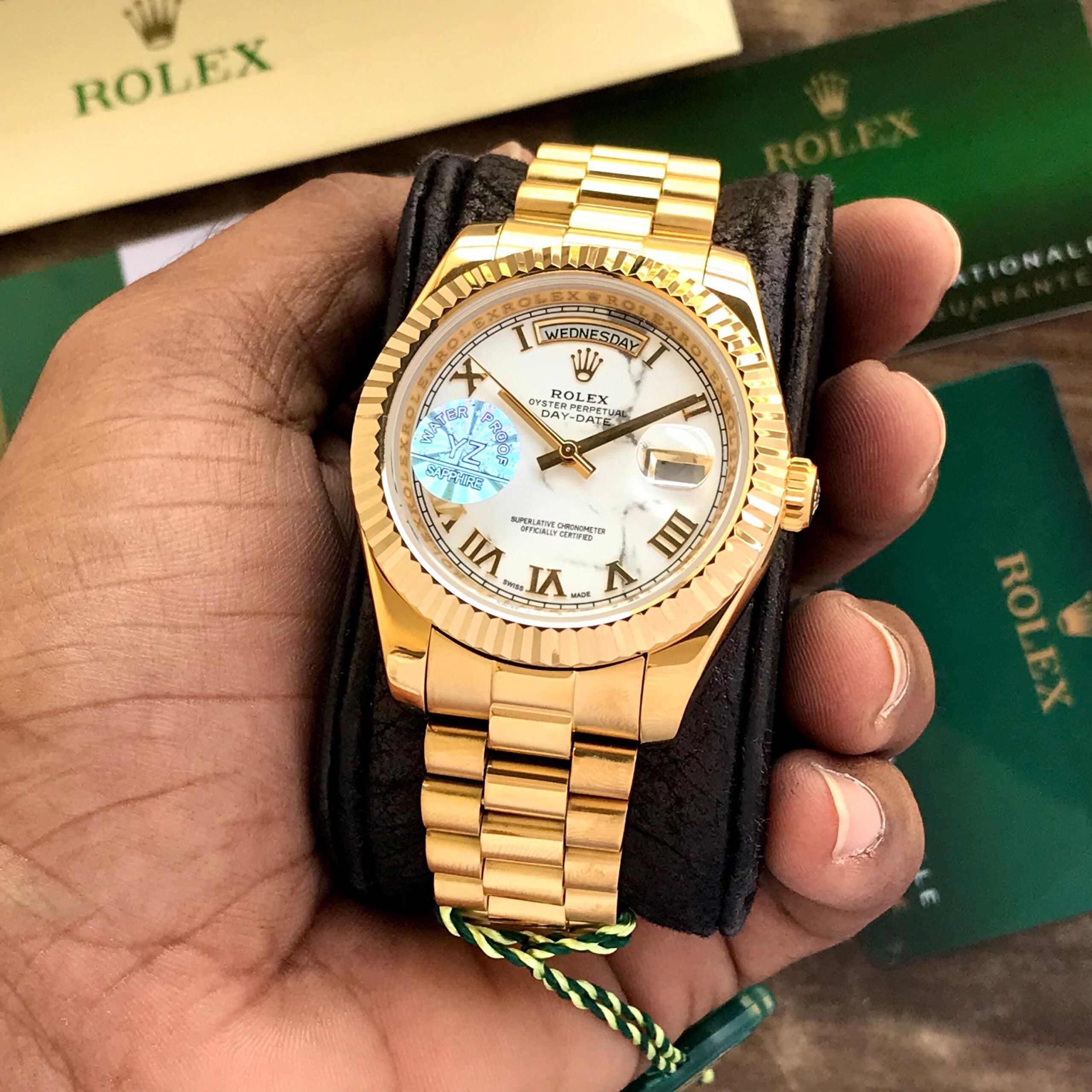 Rolex Date Just 41Yellow Gold Tone & White Dial Jubli Chain Japanese Automatic Master Quality Men's Watch