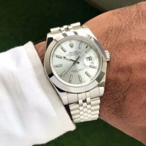 Rolex Date Just 41 Stainless Steel Silver Tone White Dial Japanese Automatic Master Quality Men's Watch