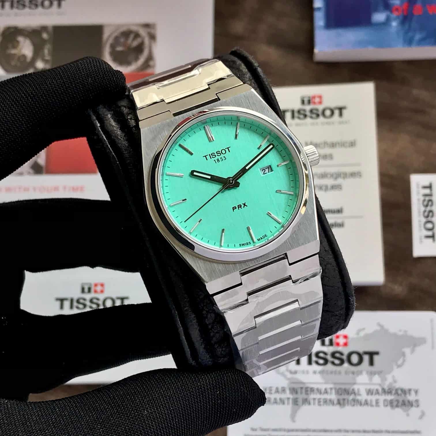 Tissot PRX T-Classic Tiffany Mint Japanese Quartz Movement Stainless Steel Watch - Image 2