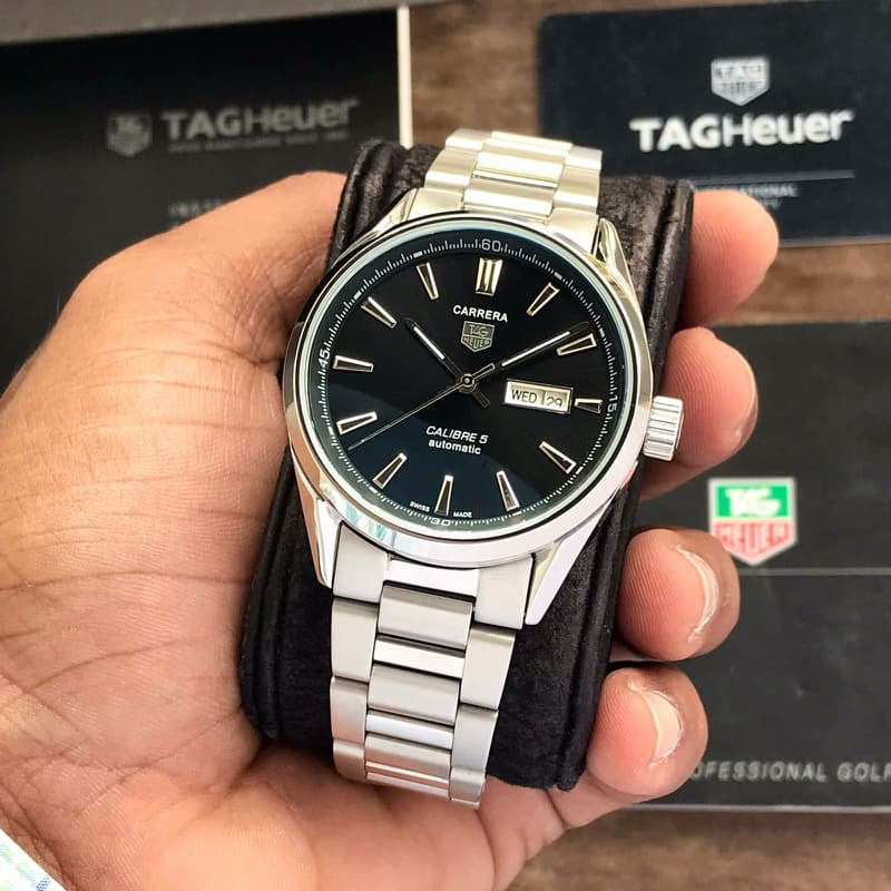 Tag Heuer Calibre 5 Stainless Steel Black Dial Automatic Master Quality Mens Watch - Image 3