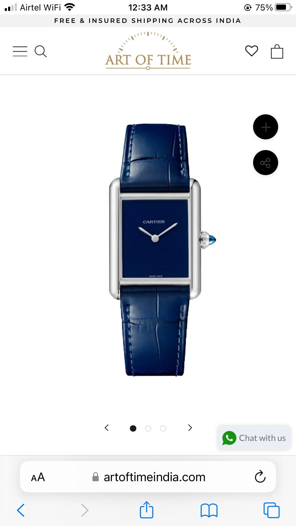 Cartier Tank Must Japanese Premium Medium Silver Blue Unisex Watch - Image 2