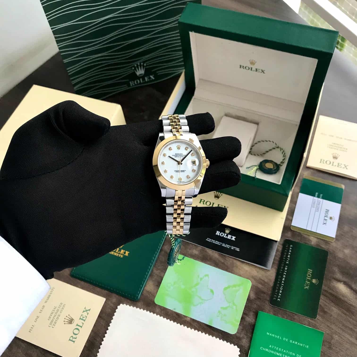 Rolex Date Just 41 Two Tone Jubli Chain White Dial Automatic Men's Watch - Image 2