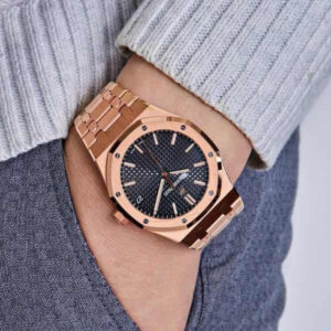 Audemars Piguet Royal Oak Double Balance Wheel Open worked Skeleton Dial Full Black Automatic Mens Watch
