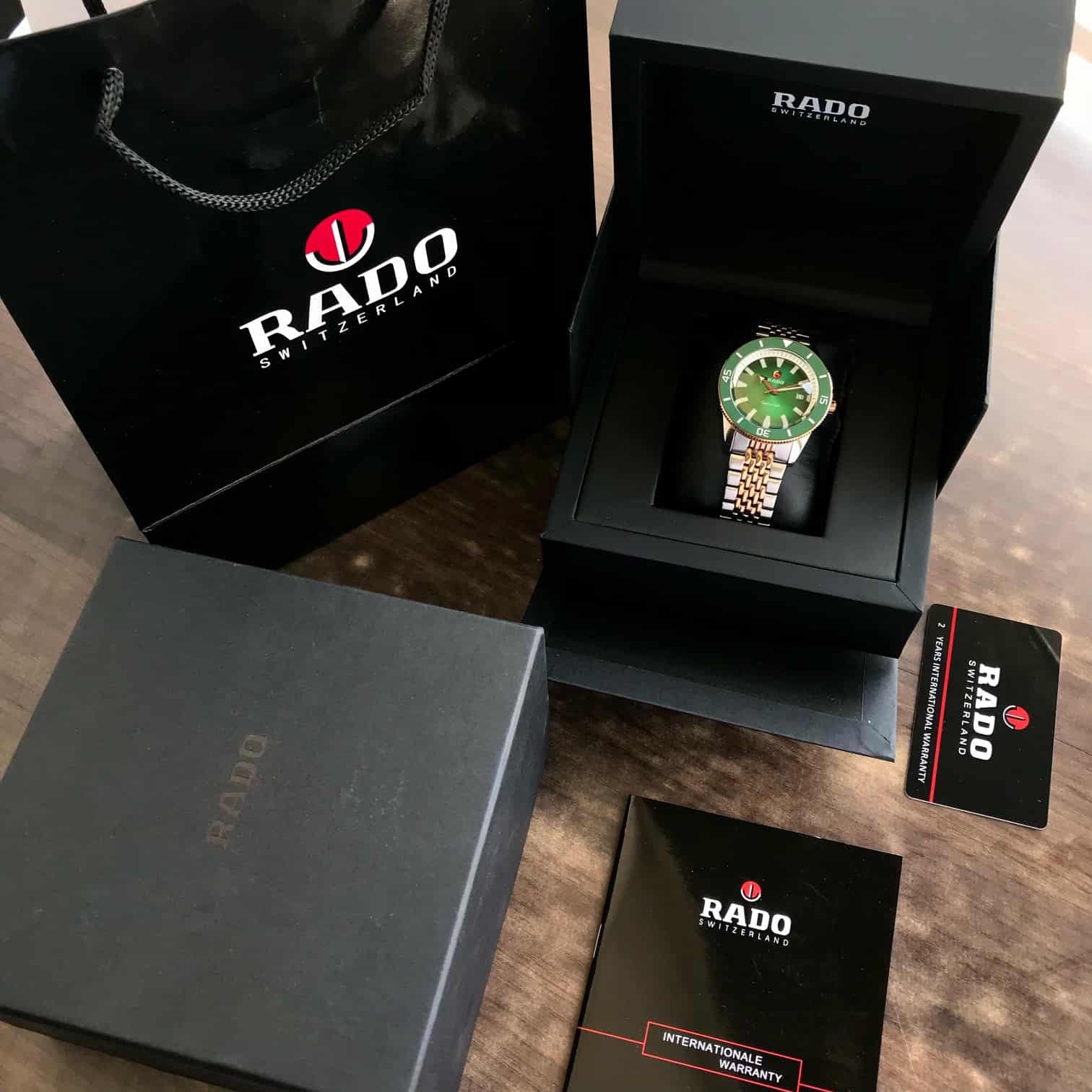 Rado Captain Cook Japanese Two Tone Green Dial Automatic Mens Watch - Image 2
