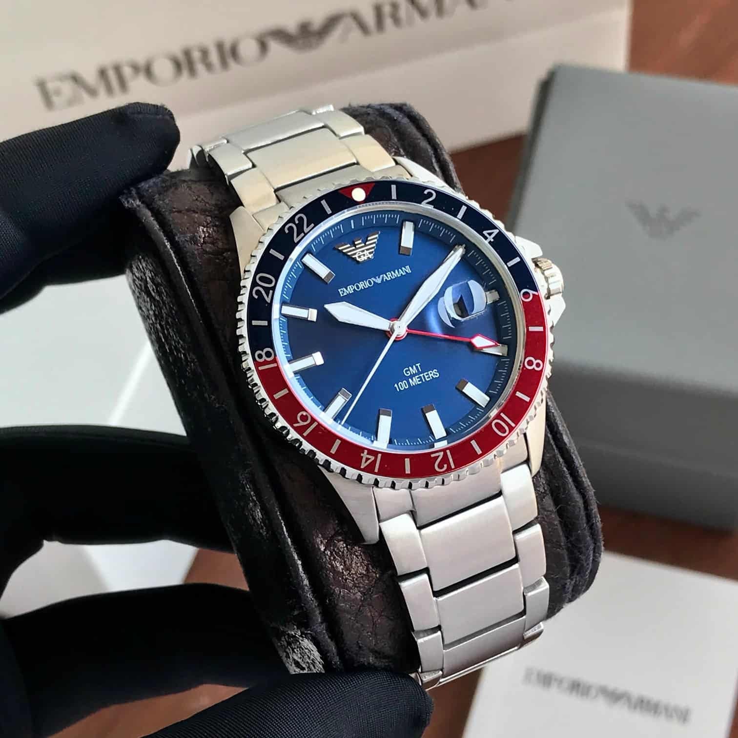 Emporio Armani AR11590 Diver GMT Blue Dial Men's Automatic Quality Watch - Image 3