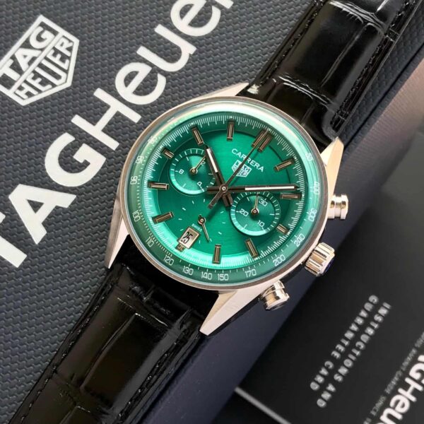 Tag Heuer Carerra Stainless Steel Green Dial Japanese Men's Watch - Image 4