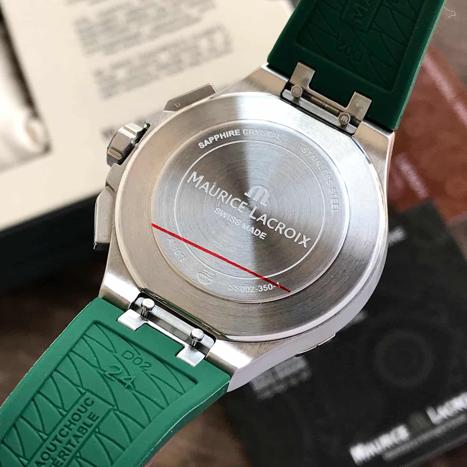 Maurice Lacroix Aikon Quartz Chronograph Green Authentic Mens Watch - Image 3