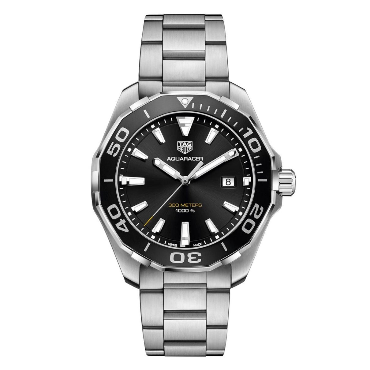 Tag Heuer Aquaracer Stainless Steel Black Dial 300M Automatic Mens Watch - Image 4