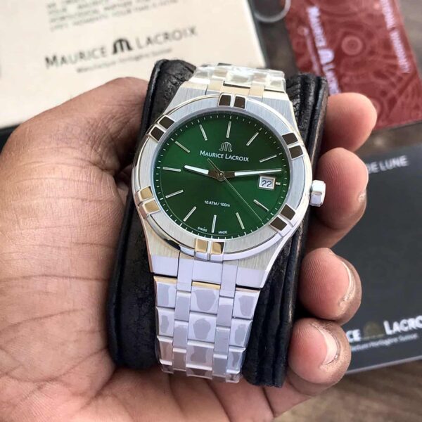 Maurice Lacroix Aikon Quartz 40mm Authentic Stainless Steel Green Dial - Image 3