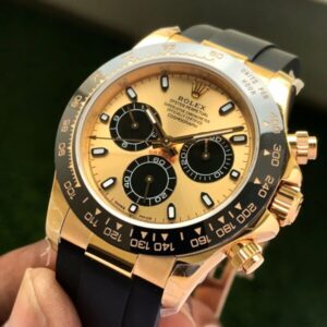 Rolex Daytona Cosmographs Yellow Gold Dial & Black Rubber Strap Japanese Master Quality Automatic Men's Watch