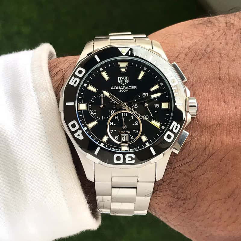 Tag Heuer Aquaracer Stainless Steel Black Dial Master Quality Mens Watch - Image 2