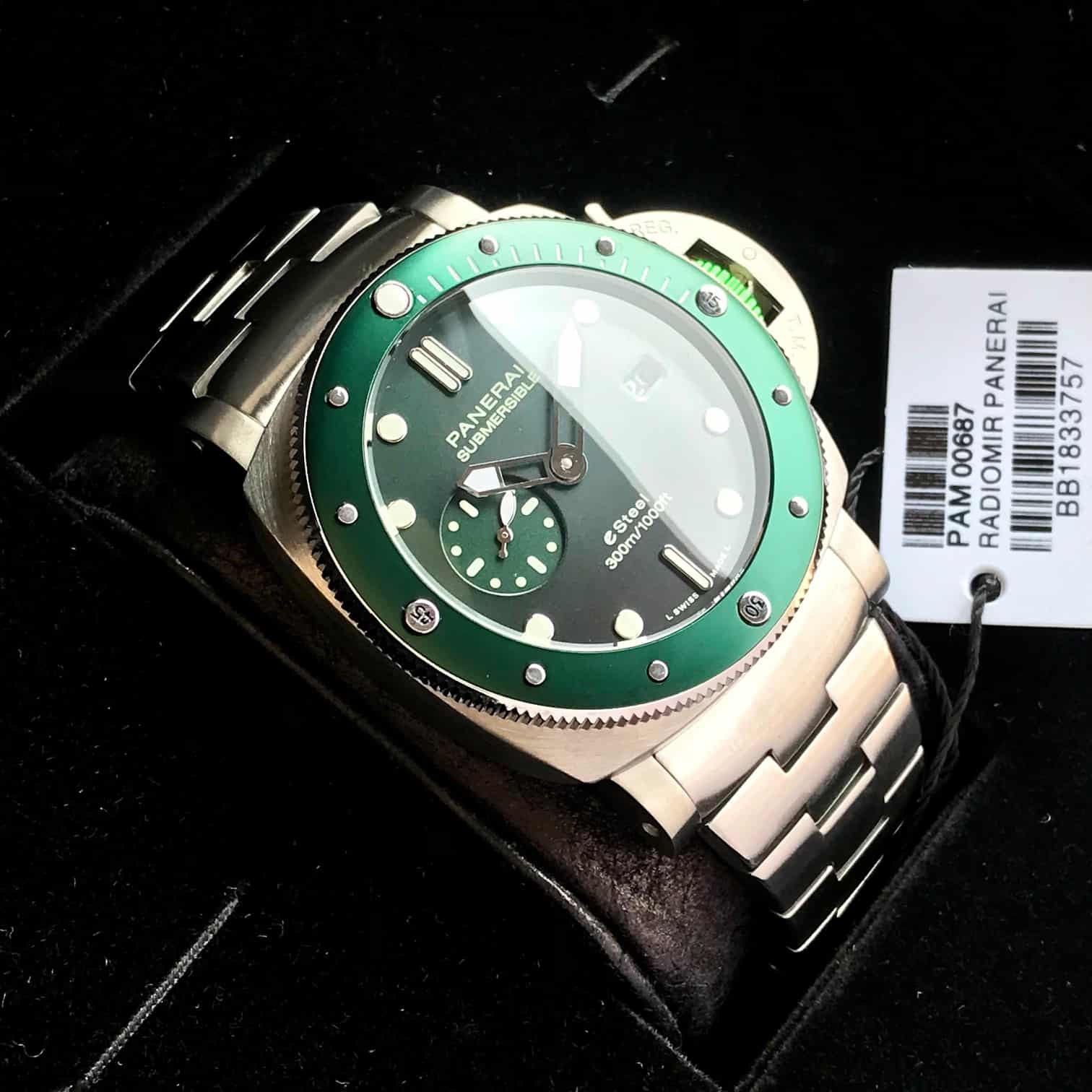 Luminor Panerai Submersible Stainless eSteel Green Dial Automatic Premium Quality For Men's Watch - Image 3