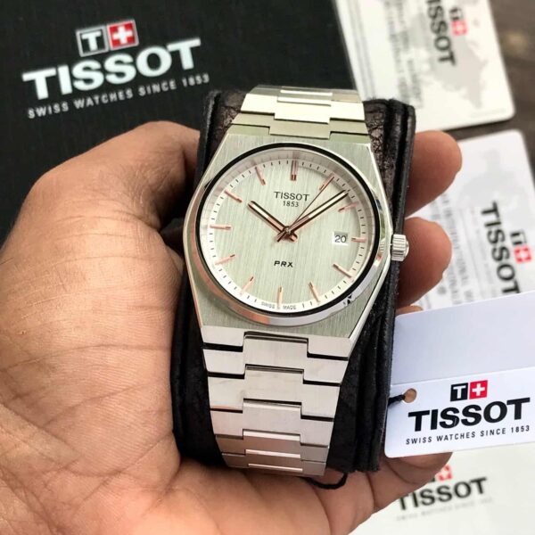 Tissot PRX Stainless Steel White Dial Japanese Mens Watch - Image 2