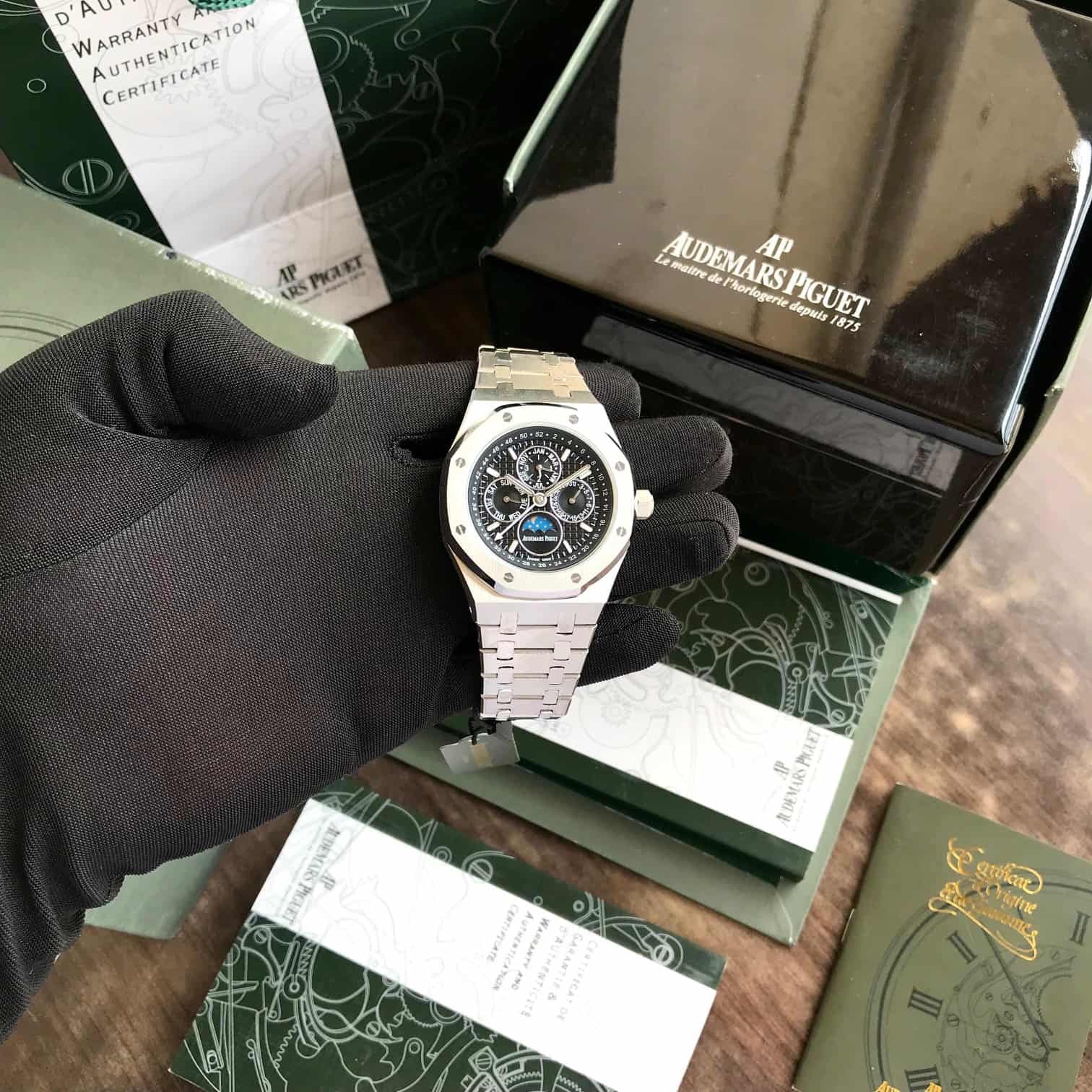 Audemars Piguet Royal Oak Double Balance Wheel Open worked Dial Full Black Automatic Mens Watch - Image 4