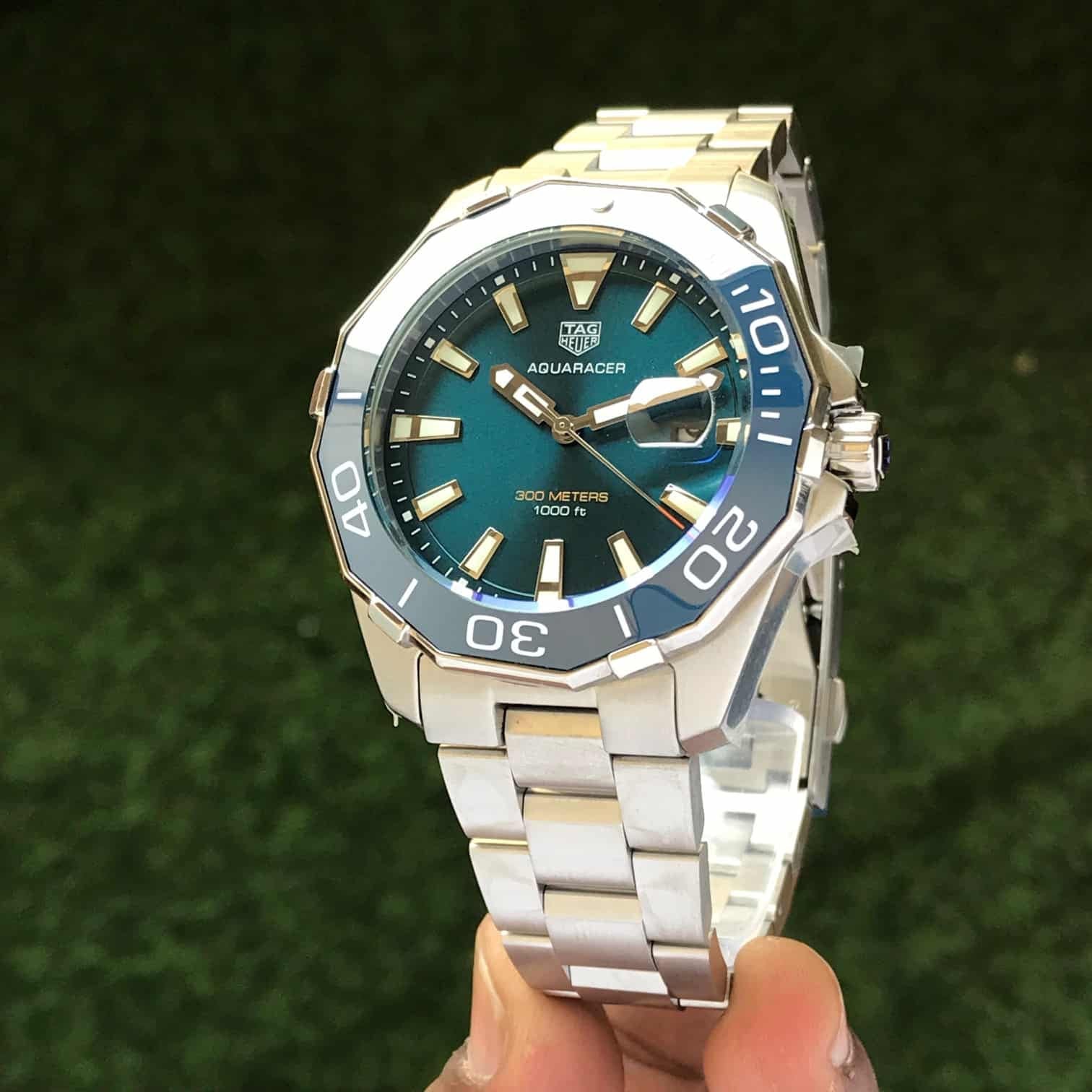 Tag Heuer Aquaracer Stainless Steel Blue Dial 300M Automatic Mens Watch
