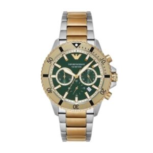 Emporio Armani Two Tone Green Dial AR11586 Japanese Mens Watch