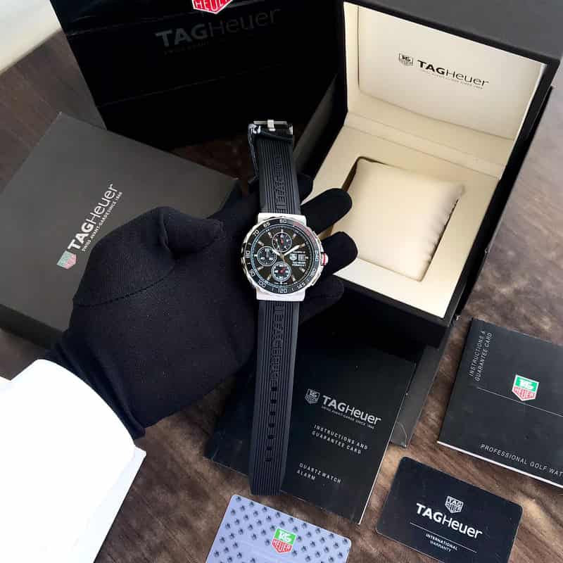 TAG Heuer Formula 1 Men's 43mm Stainless Steel Quartz Chronograph Black Fiber Strap Master Quality Watch - Image 4