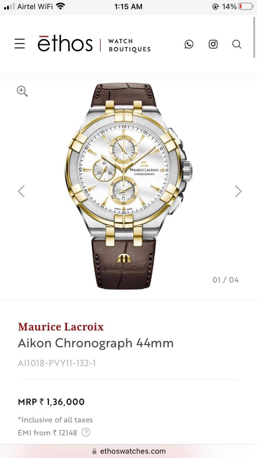 Maurice Lacroix Aikon Chronograph 44mm Authentic Mens Watch - Image 6