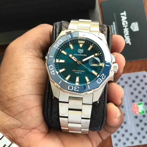 Tag Heuer Aquaracer Stainless Steel Blue Dial 300M Automatic Mens Watch - Image 2