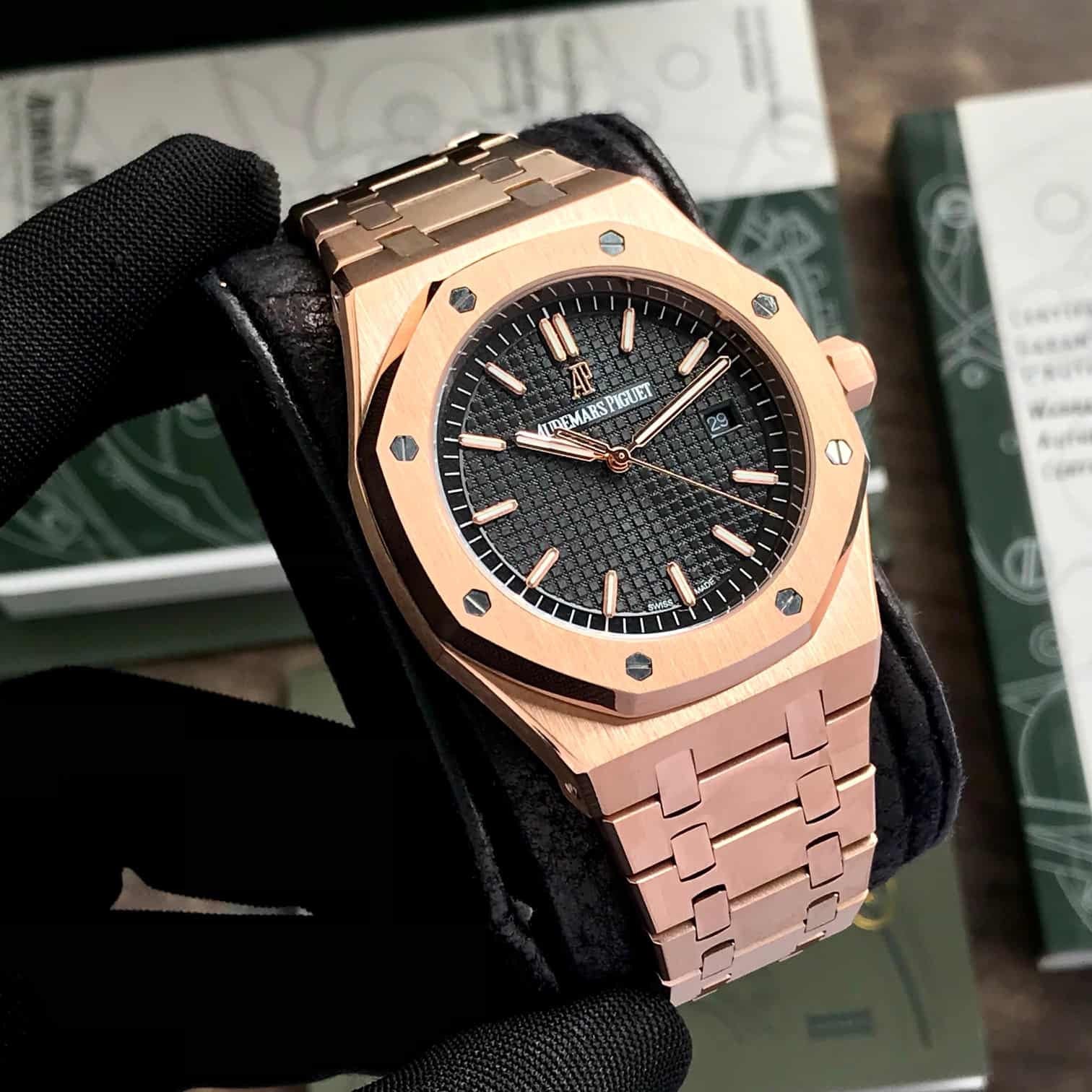 Audemars Piguet Royal Oak Double Balance Wheel Open worked Skeleton Dial Full Black Automatic Mens Watch - Image 4