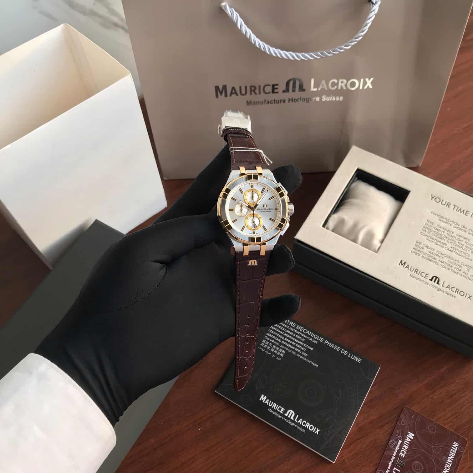 Maurice Lacroix Aikon Chronograph 44mm Authentic Mens Watch - Image 2