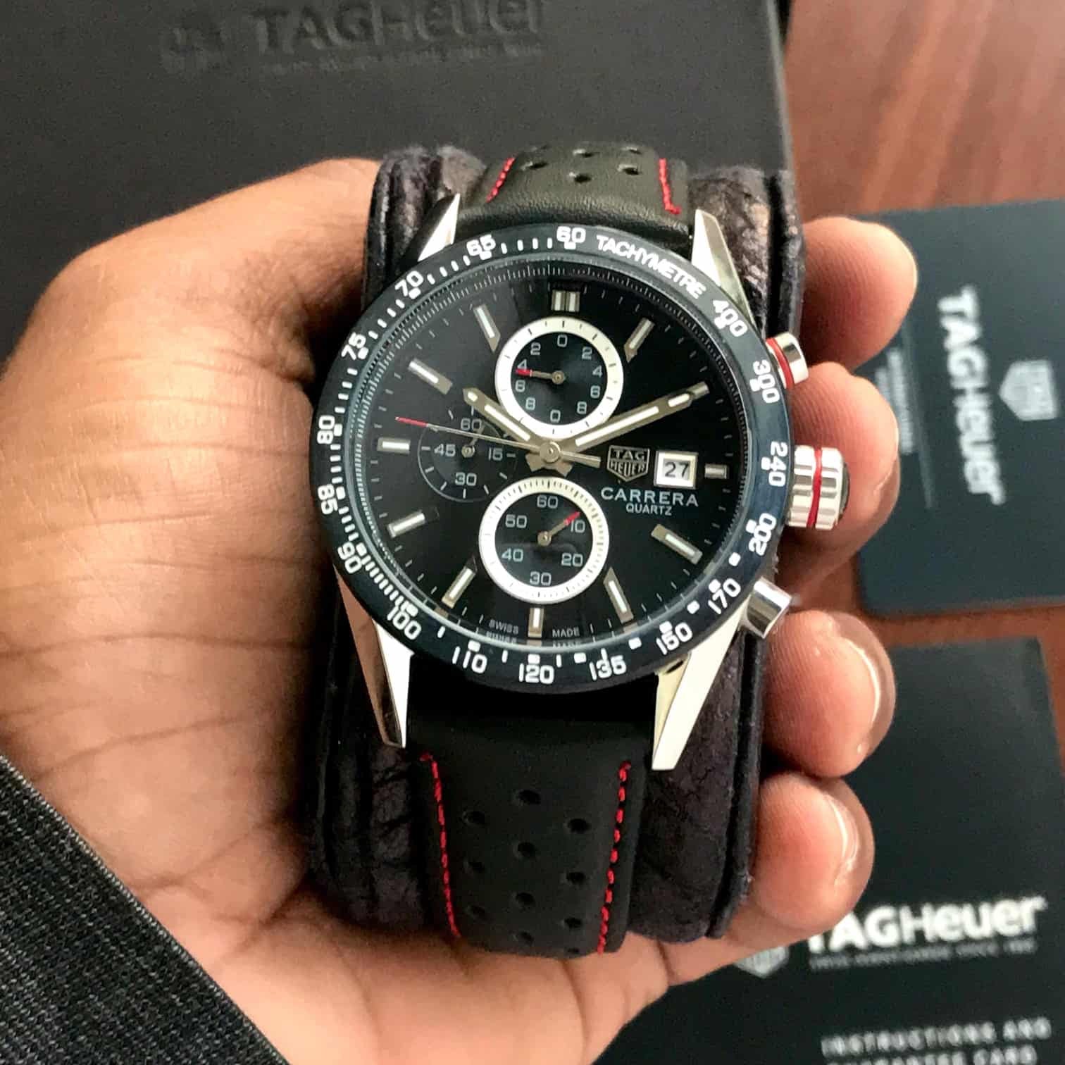 Tag Heuer Calibre 16 Black Dial Chronograph's Men's Watch - Image 3