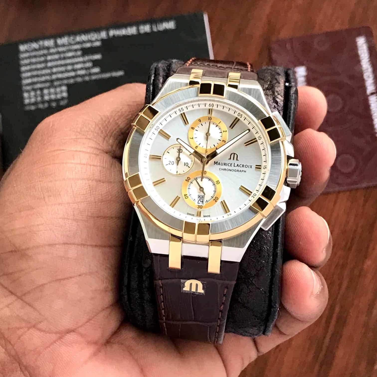 Maurice Lacroix Aikon Chronograph 44mm Authentic Mens Watch - Image 4