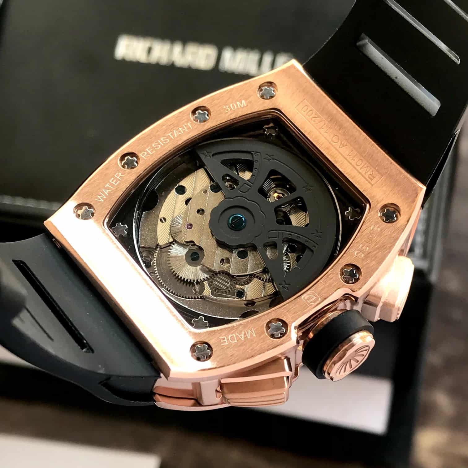 Richard Mille RM011-FM RoseGold Black Dial Swiss Automatic Premium Mens Watch - Image 5