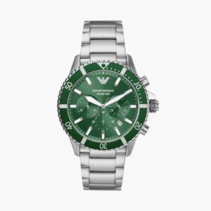 Emporio Armani AR11500 Stainless Steel Green Dial Chronograph Mens Watch