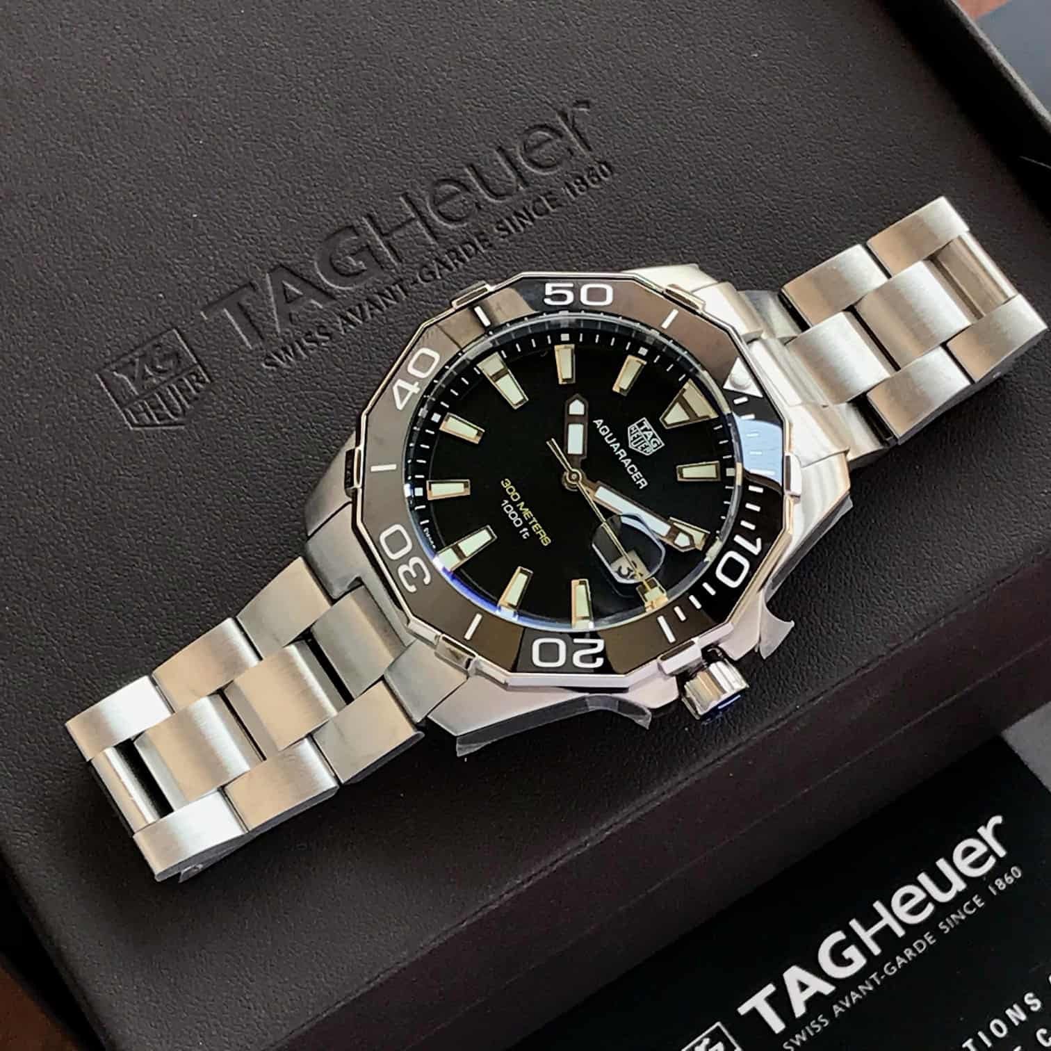Tag Heuer Aquaracer Stainless Steel Black Dial 300M Automatic Mens Watch - Image 3