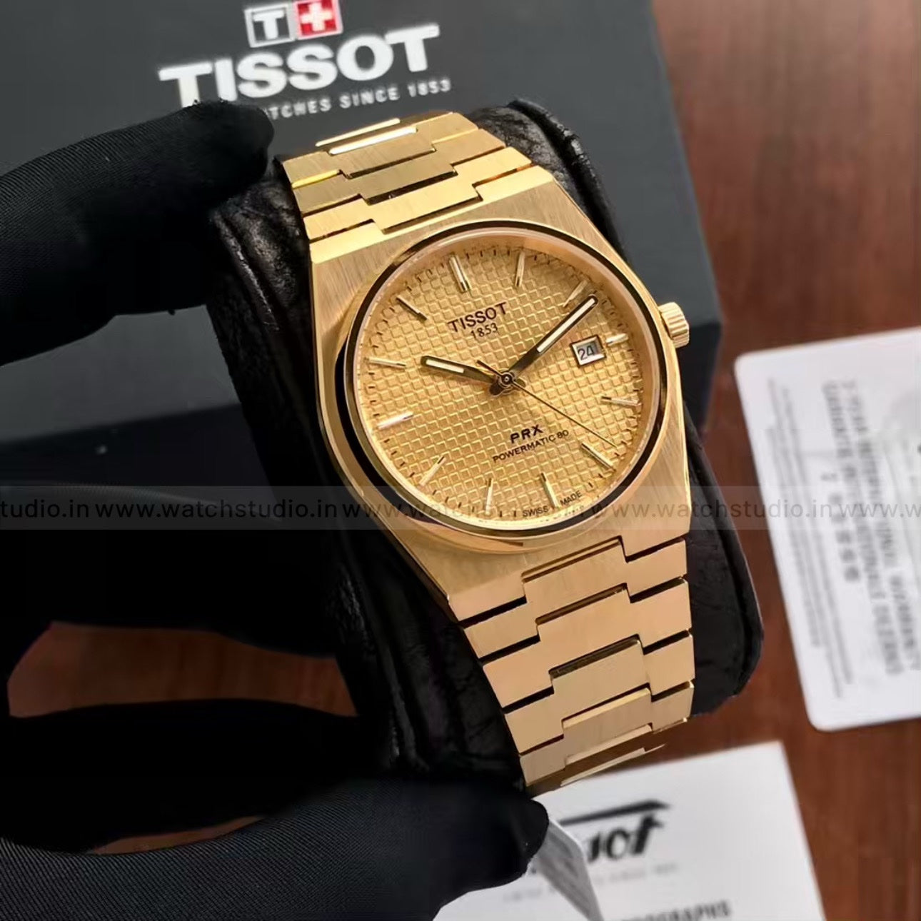 Tissot PRX Powermatic 80 Gold Tone Automatic Mens Watch - Image 2