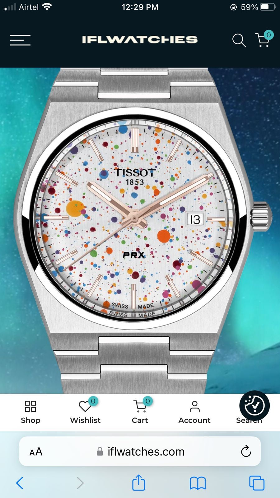 Tissot PRX Arctic Sky Dial Japanese Stainless Steel Men's Watch - Image 2