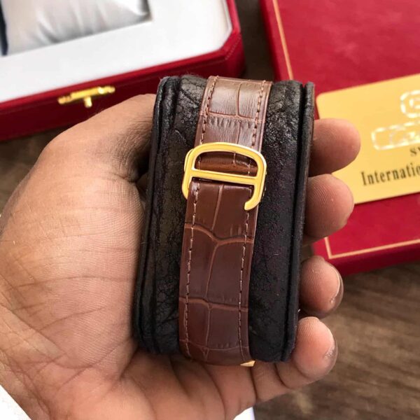 Cartier Ballon Bleu Japanese Automatic White Dial Brown Belt Mens Collection - Image 3