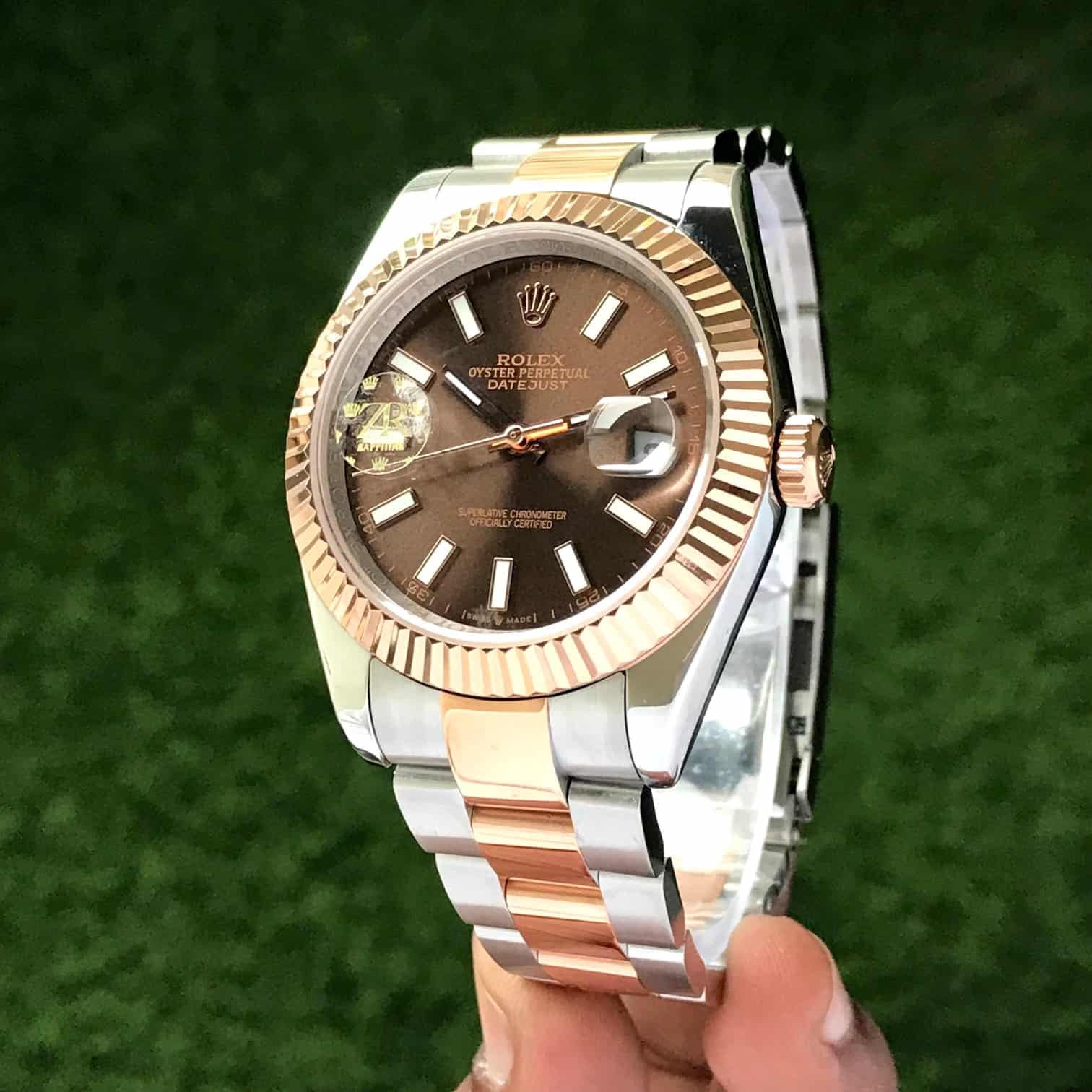 Rolex Date Just 41 Two Tone Chocolate Dial Automatic Mens Watch - Image 4