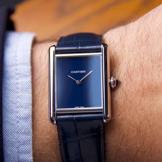Cartier Tank Must Japanese Premium Medium Silver Blue Unisex Watch - Image 3