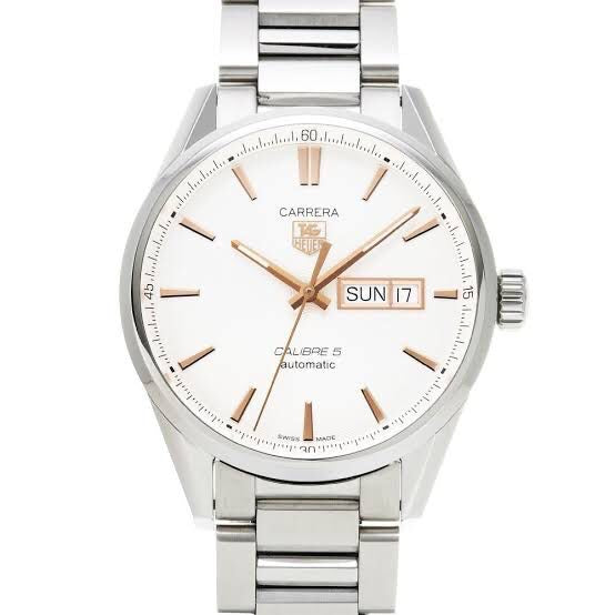 Tag Heuer Calibre 5 Stainless Steel Copper White Dial Automatic Master Quality Mens Watch - Image 4