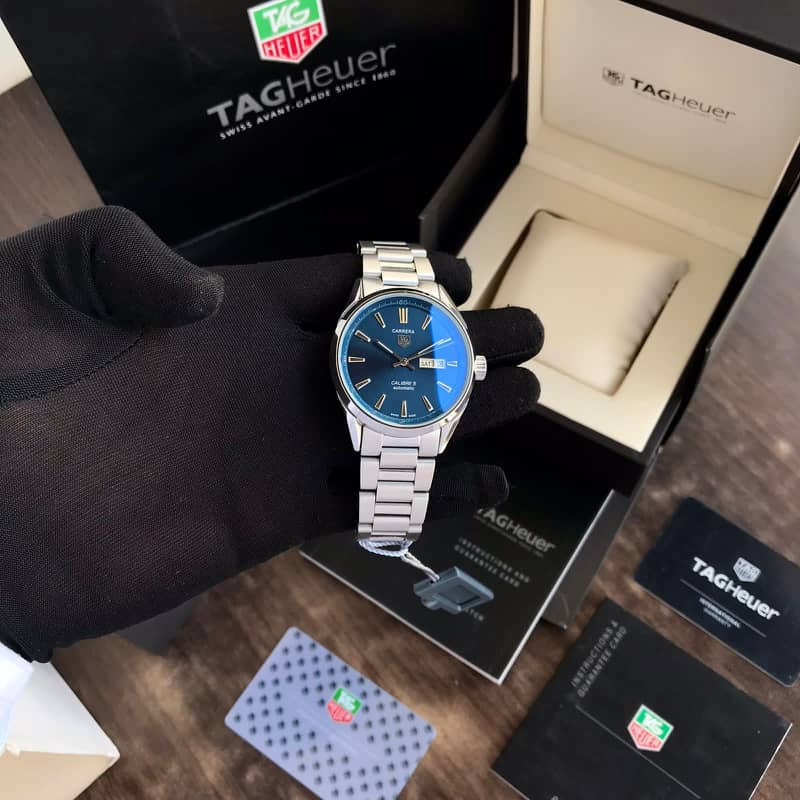 Tag Heuer Calibre 5 Stainless Steel Blue Dial Automatic Master Quality Mens Watch - Image 2
