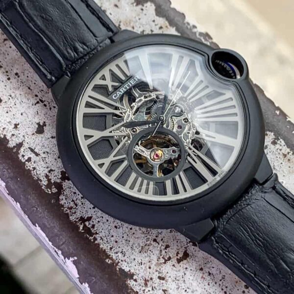 Cartier Ballon Bleu Skeleton Black Dial Swiss Automatic Premium Men's Watch - Image 3