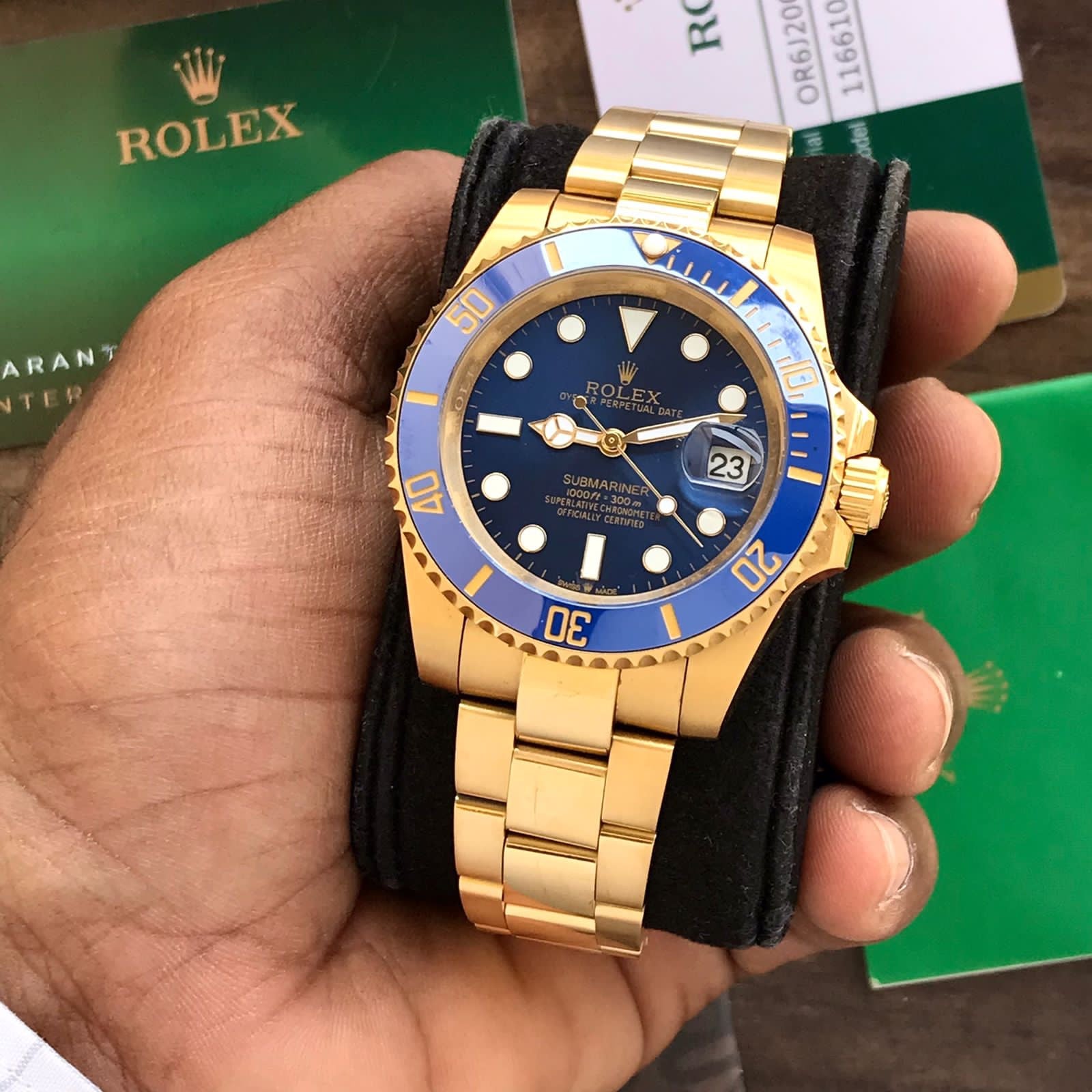 Rolex Submariner Full Gold & Blue Dial Japanese Master Quality Automatic Men's Watch